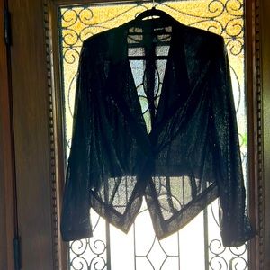 INC International Concepts Blazer style Jacket Black w/sequins NWT Size M